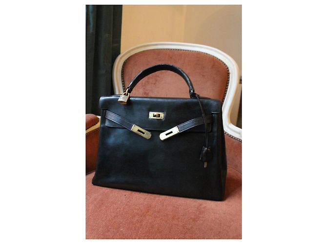 Borsa Hermès Kelly 32 in pelle nera Nero - vista 3