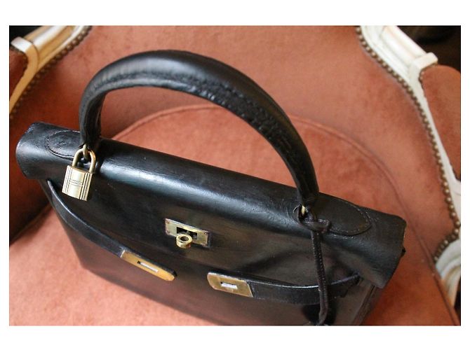 Borsa Hermès Kelly 32 in pelle nera Nero - vista 6