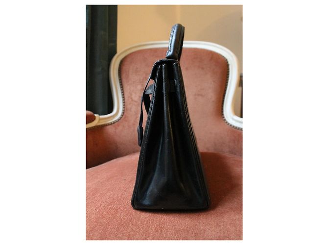 Borsa Hermès Kelly 32 in pelle nera Nero - vista 8