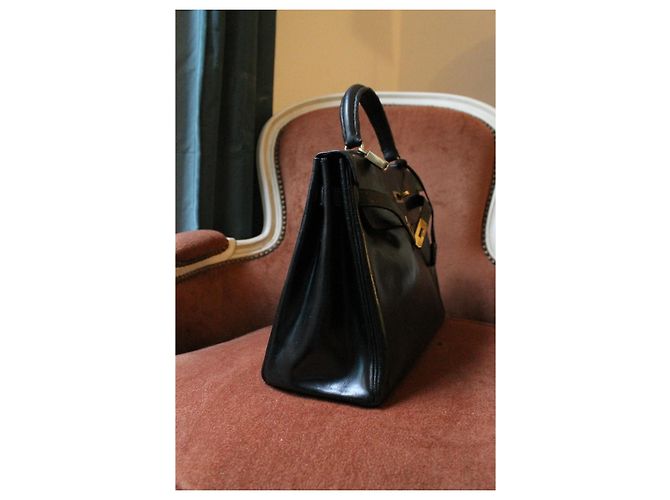 Borsa Hermès Kelly 32 in pelle nera Nero - vista 9
