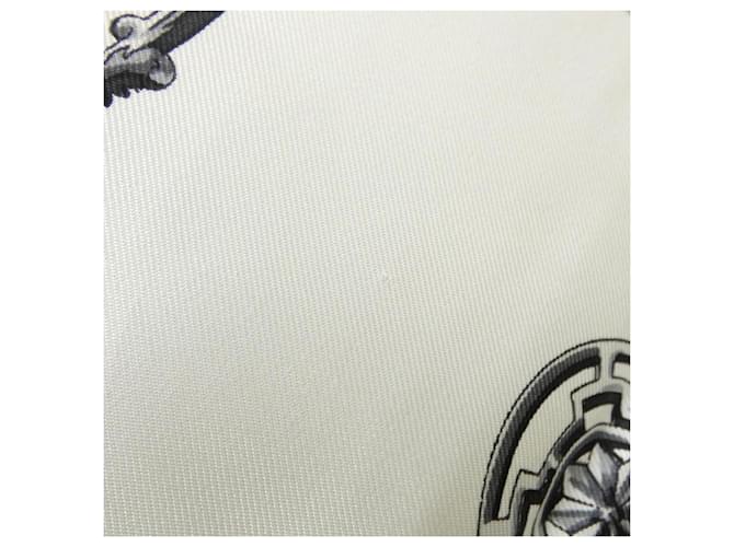 Hermès Carré Hermes LES CLES Sciarpa Muffler Rosa Bianco - vista 4