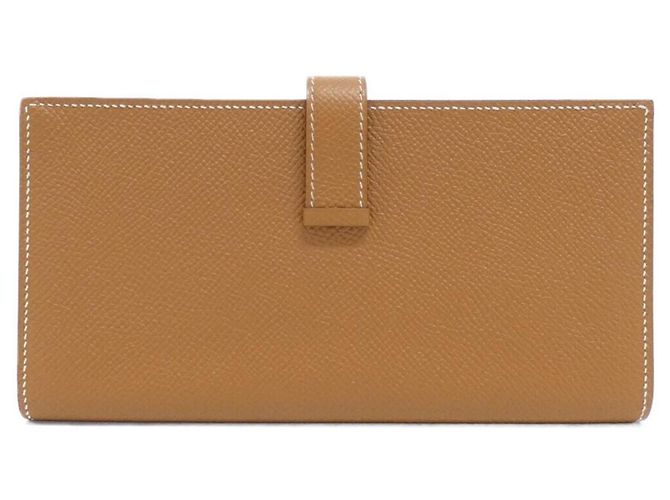 Hermès Cartera larga Hermes Bearn Soufflé Castaño Dorado - vista 2