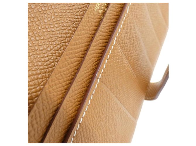 Hermès Cartera larga Hermes Bearn Soufflé Castaño Dorado - vista 4