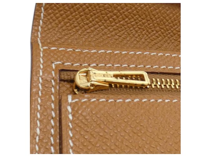 Hermès Cartera larga Hermes Bearn Soufflé Castaño Dorado - vista 6
