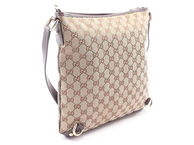 Bolso de hombro Gucci Abbey GG Canvas Castaño Beige - vista 2