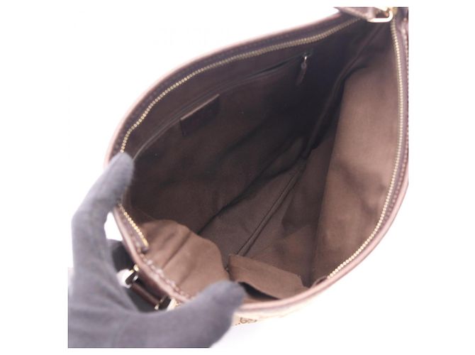 Bolso de hombro Gucci Abbey GG Canvas Castaño Beige - vista 3