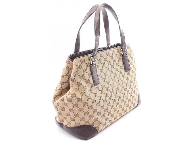 Borsa Tote Gucci GG Canvas Sherry Line Marrone Multicolore Beige - vista 2