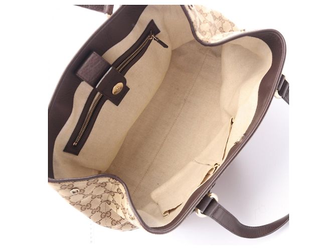 Borsa Tote Gucci GG Canvas Sherry Line Marrone Multicolore Beige - vista 3