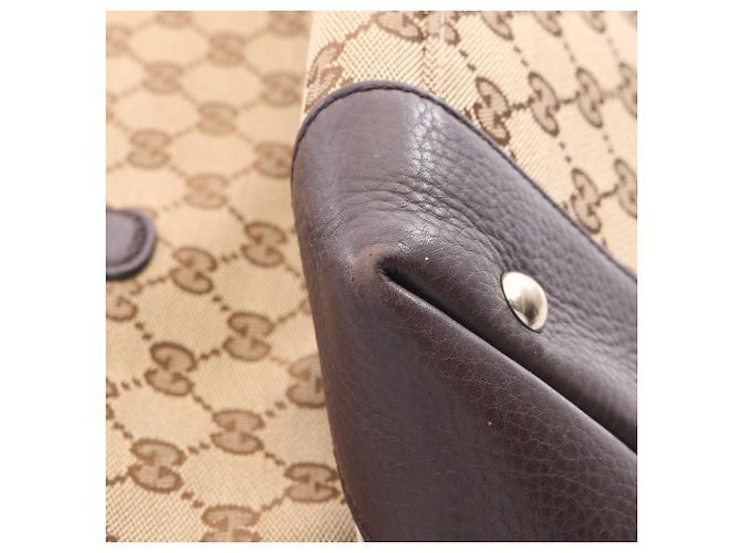Borsa Tote Gucci GG Canvas Sherry Line Marrone Multicolore Beige - vista 6