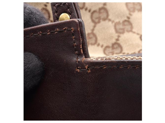 Borsa tote Gucci GG Canvas Marrone Beige - vista 9