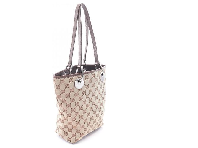 Borsa Tote Gucci GG Canvas Marrone Beige - vista 2