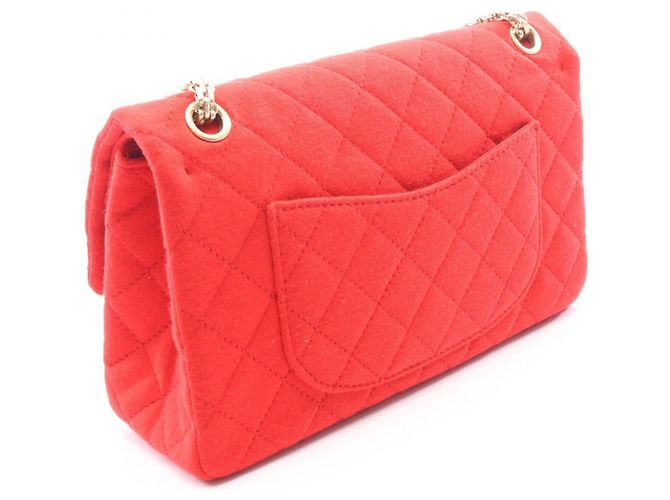 Borsa a tracolla Chanel 2.55 Matelassé Double Flap Rosso - vista 2