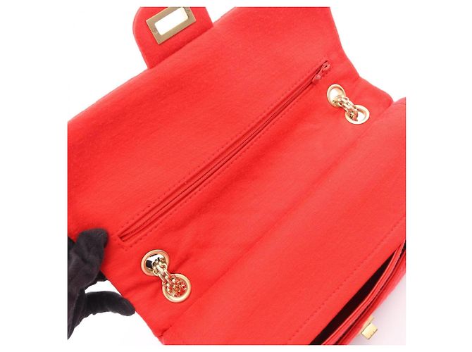 Borsa a tracolla Chanel 2.55 Matelassé Double Flap Rosso - vista 6