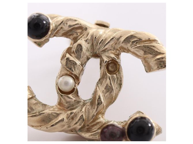 Orecchini a clip Chanel Coco Mark Nero Bianco D'oro - vista 8