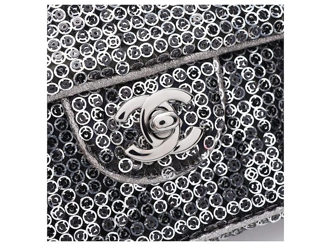 Borsa a tracolla Chanel Coco Mark Silver Argento - vista 7