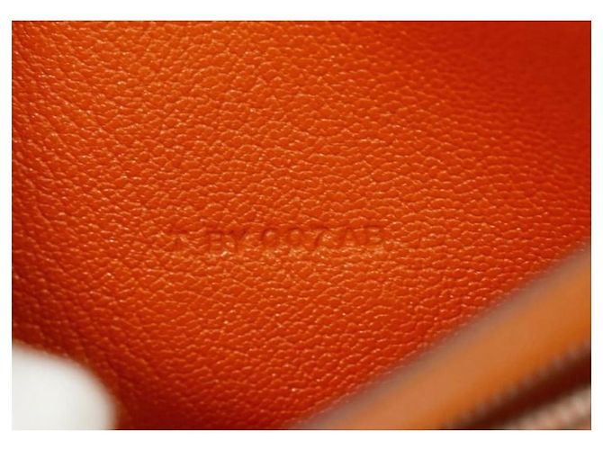 Béarn Hermès Bearn Souffle Geldbörse orange H - Ansicht 11