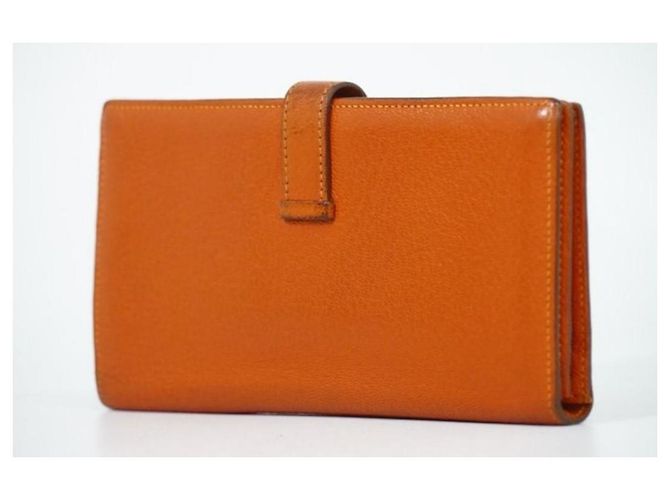 Béarn Hermès Bearn Souffle Geldbörse orange H - Ansicht 2