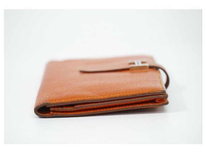 Béarn Hermès Bearn Souffle Geldbörse orange H - Ansicht 4