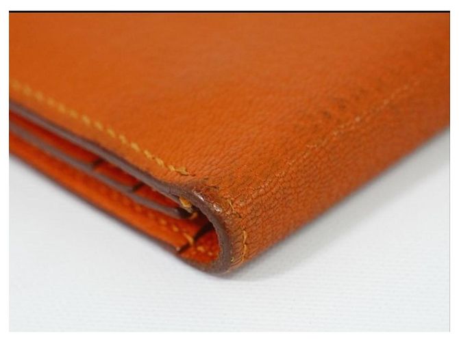 Béarn Hermès Bearn Souffle Geldbörse orange H - Ansicht 5