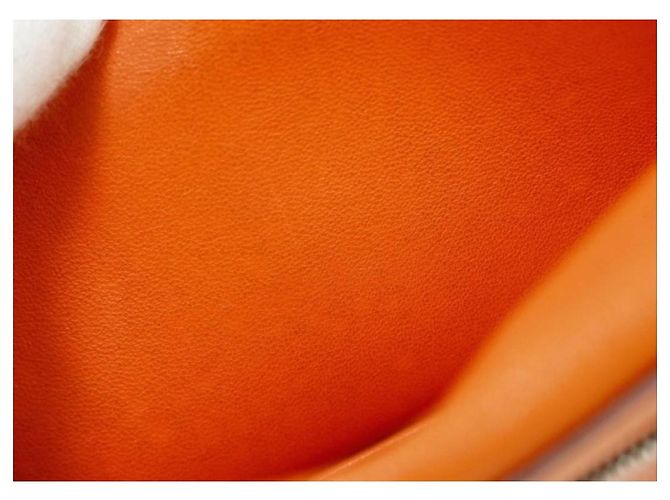 Béarn Hermès Bearn Souffle Geldbörse orange H - Ansicht 8