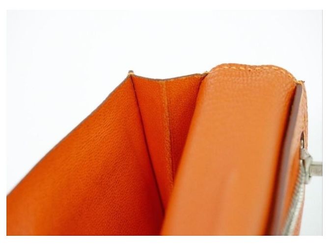 Béarn Hermès Bearn Souffle Geldbörse orange H - Ansicht 9
