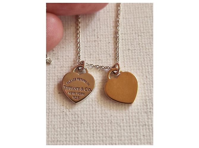 Collana Tiffany & Co. Return to Tiffany Doppio Cuore D'oro Silver hardware - vista 6