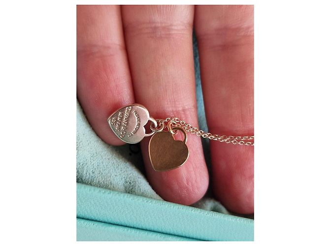 Collana Tiffany & Co. Return to Tiffany Doppio Cuore D'oro Silver hardware - vista 8