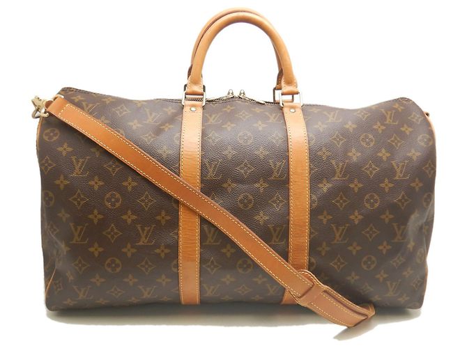 Louis Vuitton Monogram Keepall Bandoulière 50 Boston Bag Marrone - vista 2