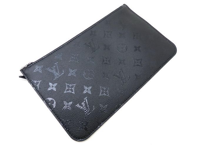 Borsa Tote Louis Vuitton Neverfull MM Nero Bianco - vista 12