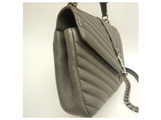 Borsa a mano in pelle Yves Saint Laurent Marrone - vista 10