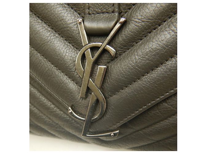 Borsa a mano in pelle Yves Saint Laurent Marrone - vista 13