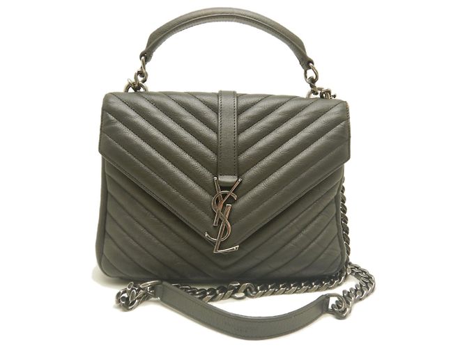 Borsa a mano in pelle Yves Saint Laurent Marrone - vista 2