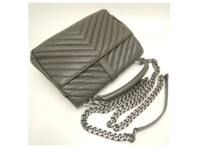 Borsa a mano in pelle Yves Saint Laurent Marrone - vista 3