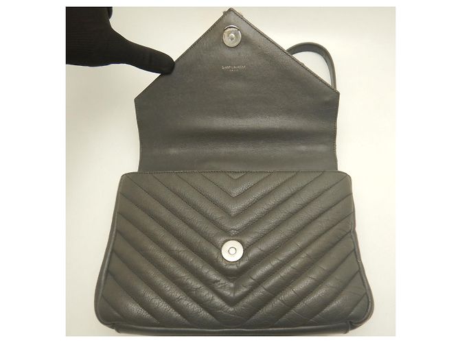 Borsa a mano in pelle Yves Saint Laurent Marrone - vista 4