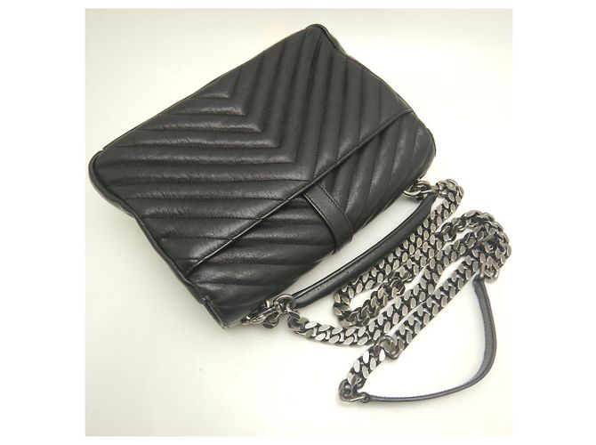 Borsa Yves Saint Laurent College Medium Nero - vista 3