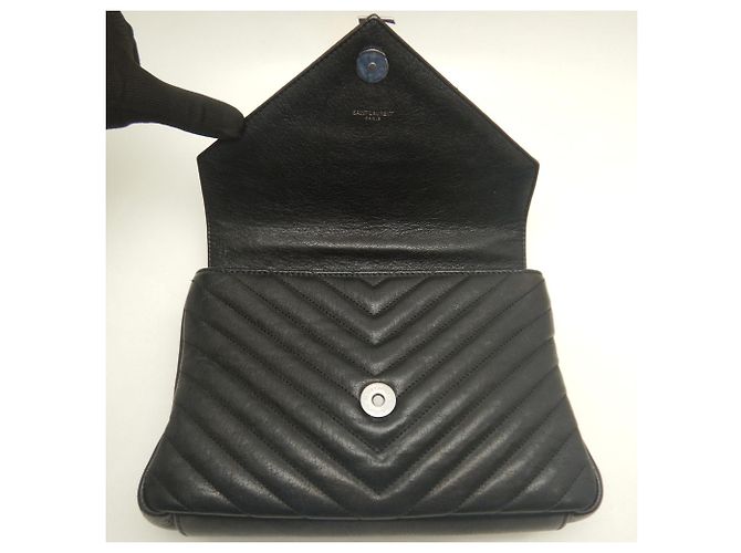 Borsa Yves Saint Laurent College Medium Nero - vista 4