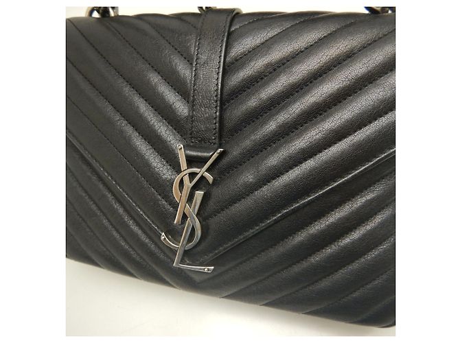 Borsa Yves Saint Laurent College Medium Nero - vista 9
