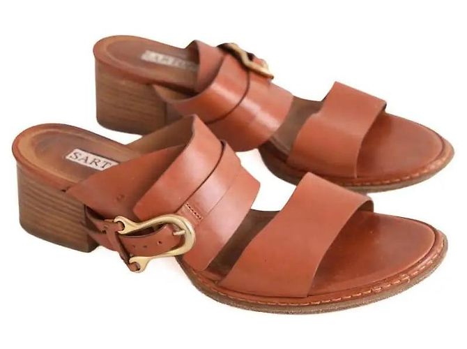 Sandali Sartore in pelle camel Cammello - vista 3
