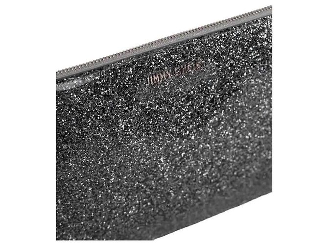 Pochette Jimmy Choo in pelle argento - vista 2