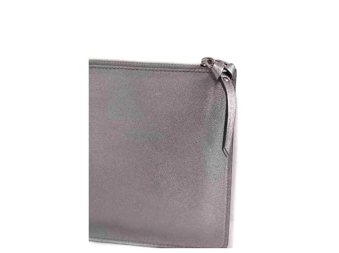 Pochette Jimmy Choo in pelle argento - vista 4