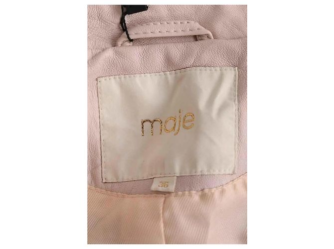 Maje Lederjacke in Rosa Pink - Ansicht 7