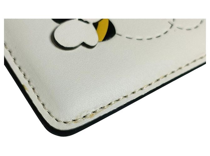 kate spade new york Bee Appliqué Smooth Leather Card Case White Eggshell - view 4