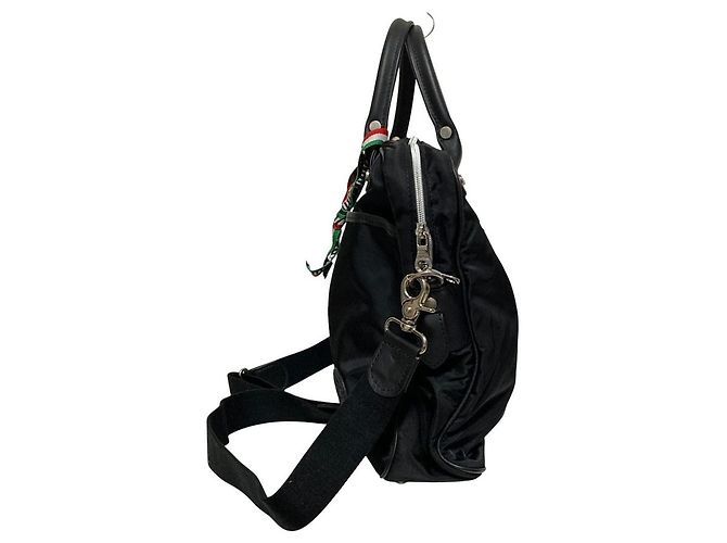 Autre Marque Pasta Orobianco em nylon e couro Preto - vista 2