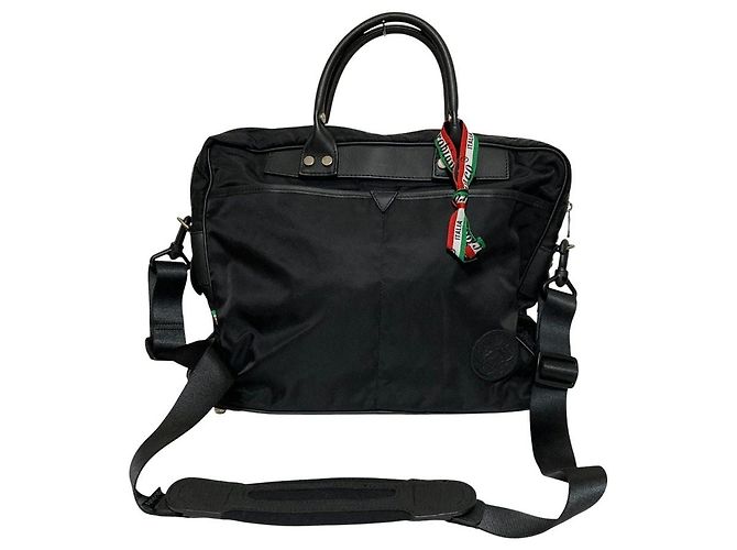 Autre Marque Pasta Orobianco em nylon e couro Preto - vista 5