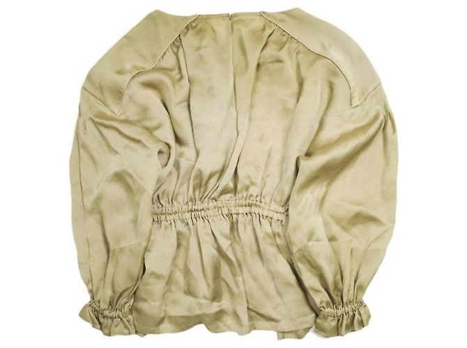 Autre Marque MW NO.09-FK004 Bluse aus Polyestersatin Beige - Ansicht 2