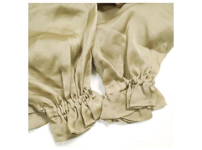 Autre Marque MW NO.09-FK004 Bluse aus Polyestersatin Beige - Ansicht 4