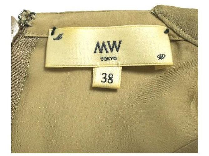 Autre Marque MW NO.09-FK004 Bluse aus Polyestersatin Beige - Ansicht 6