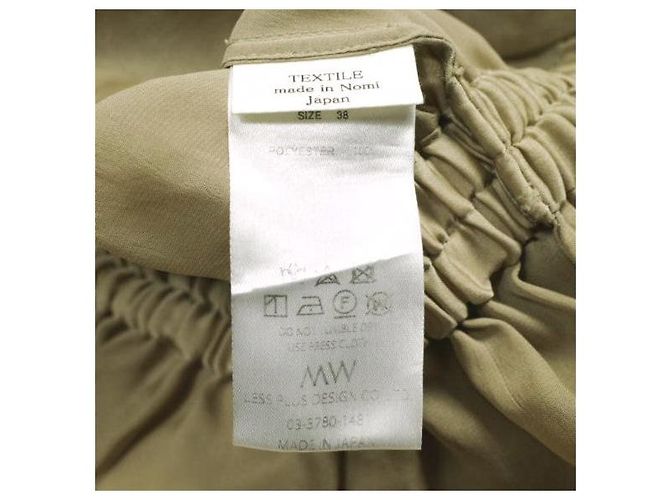 Autre Marque MW NO.09-FK004 Bluse aus Polyestersatin Beige - Ansicht 7