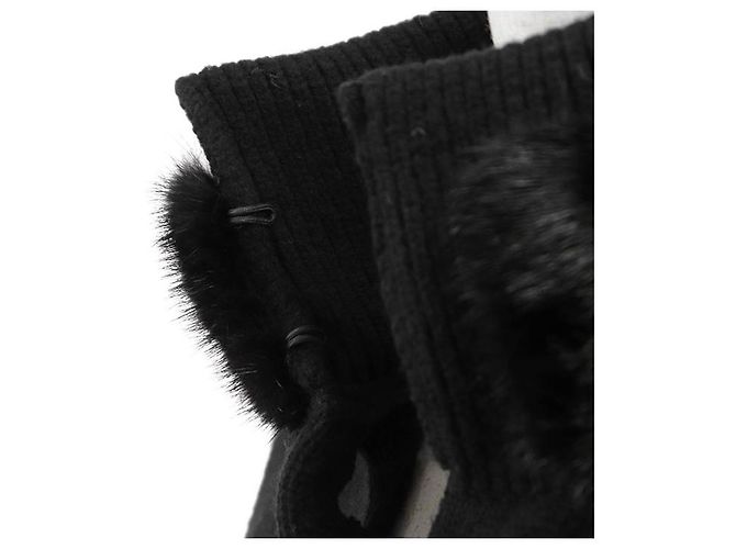 Louis Vuitton Wool Cashmere Mink Cape Brown Black - view 3