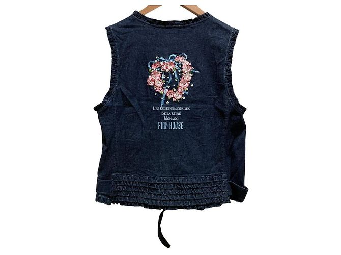 Autre Marque Chaleco vaquero bordado PINK HOUSE Azul - vista 5